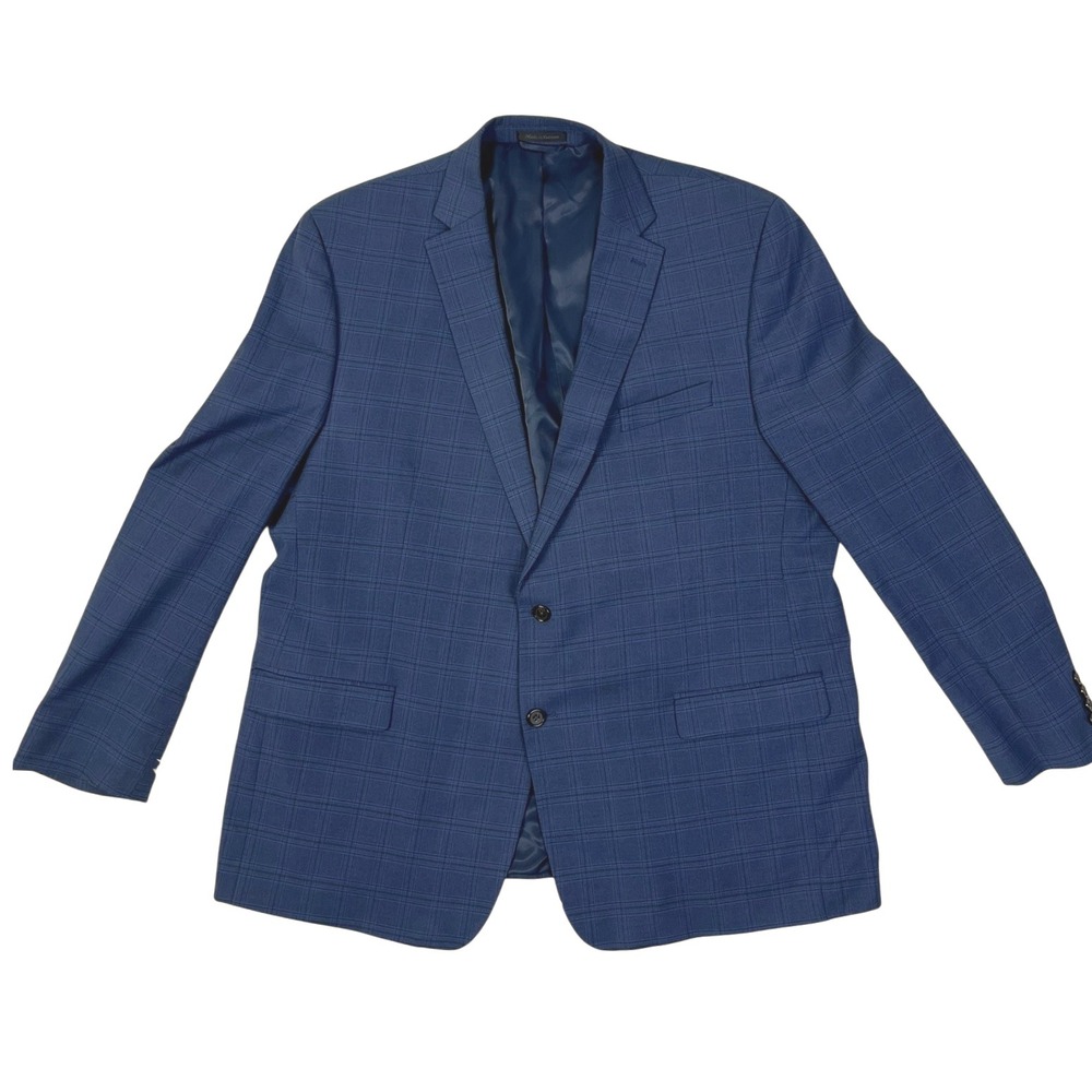 Lauren Ralph Lauren Preppy Plaid Blazer Sport Coat Two Button Blue Size‎ 44R